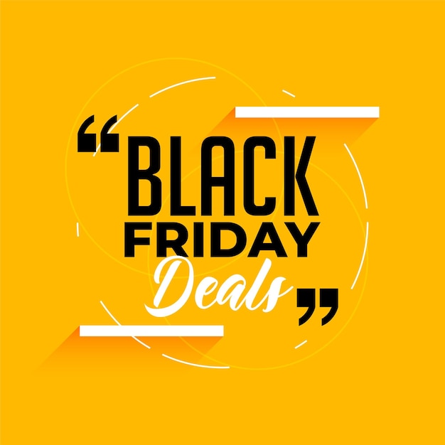 Black friday deals poster in yellow color