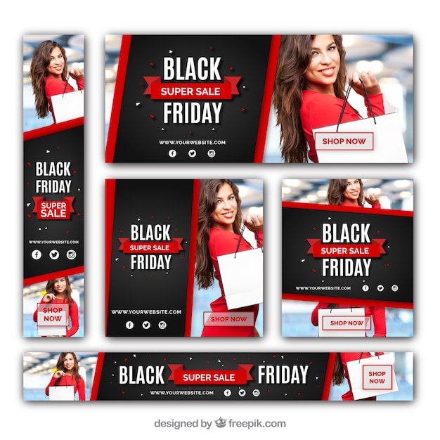 Black friday discount banners set