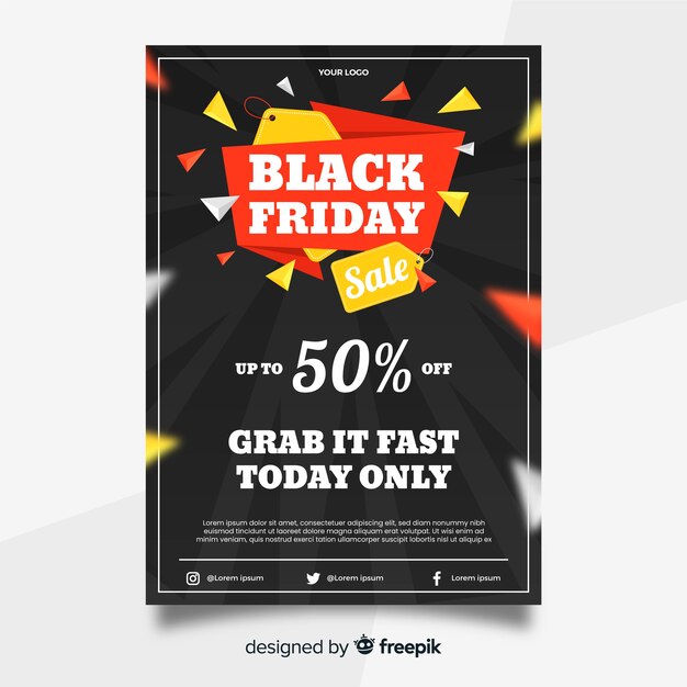 Black friday flyer in flat design