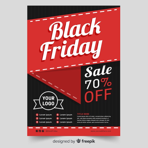 Black friday flyer template in flat design