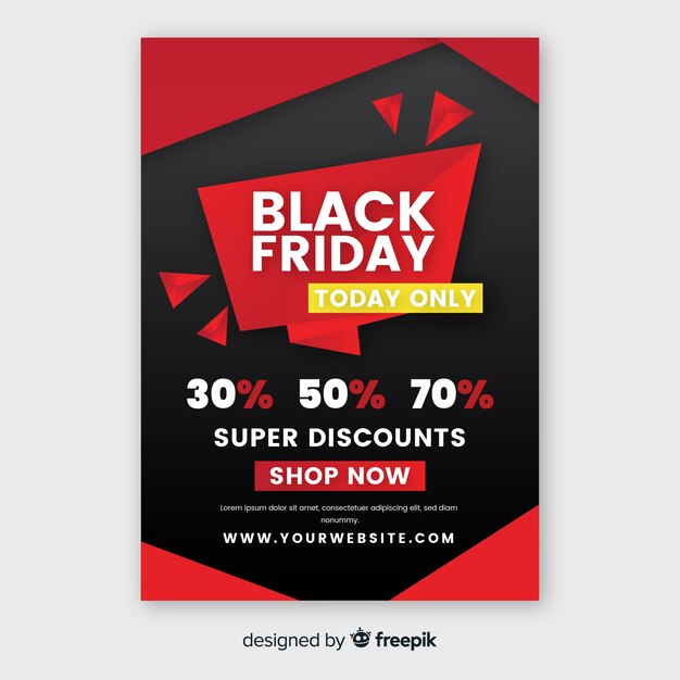 Black friday flyer template in flat design