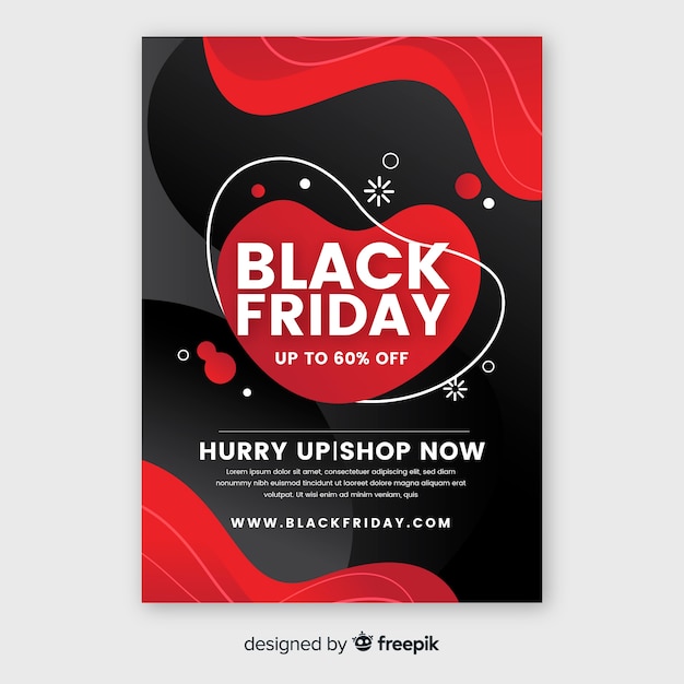 Black friday flyer template in flat design