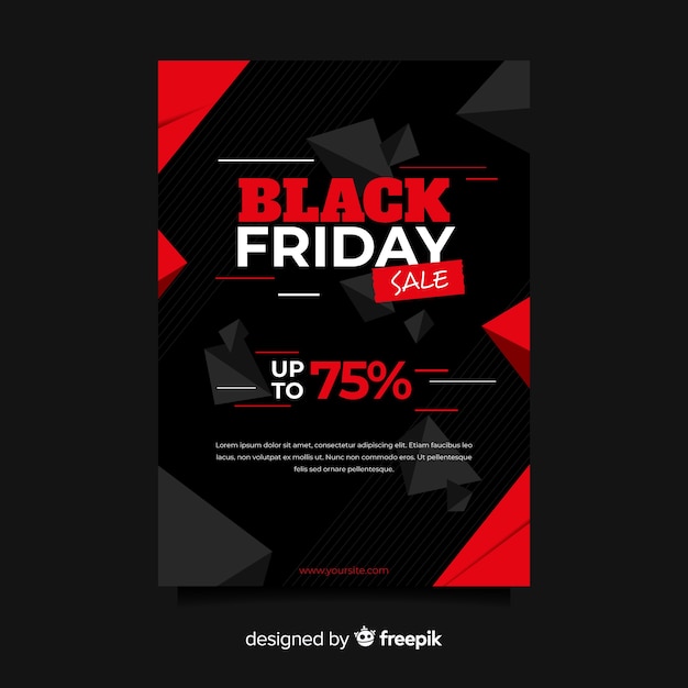 Black friday flyer template in flat design