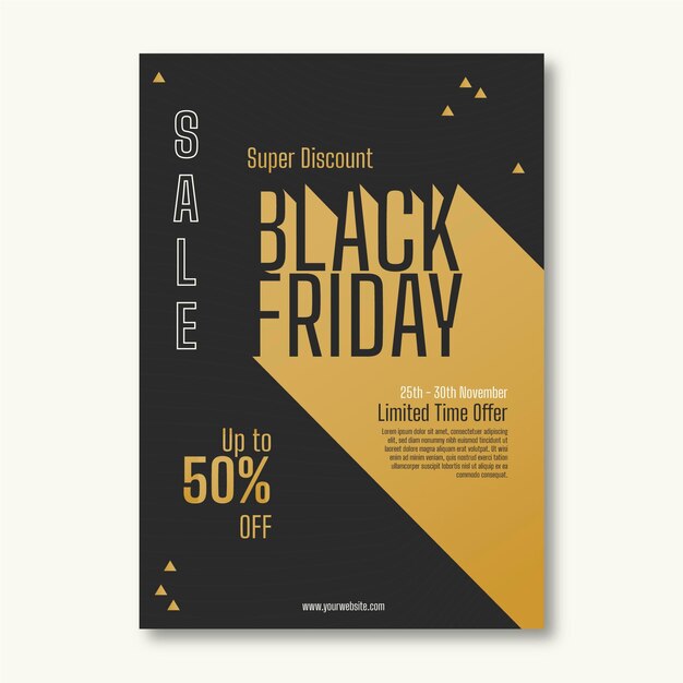 Black friday flyer template in flat design