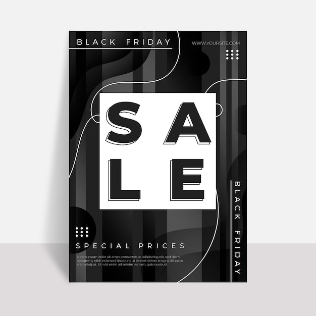 Free Vector black friday flyer template in flat design