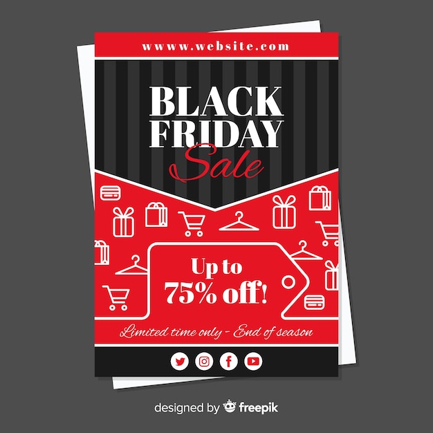 Free Vector black friday flyer