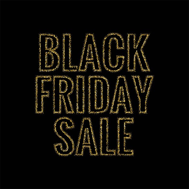 Black friday glitters text design vector