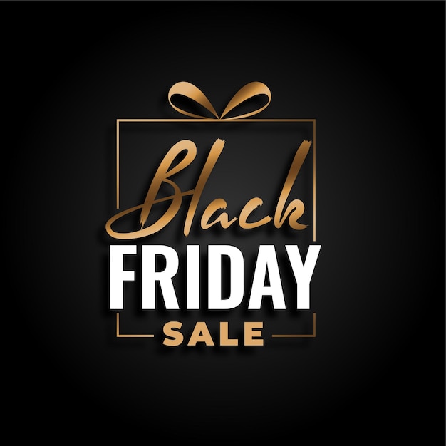 Black friday golden gift box style background