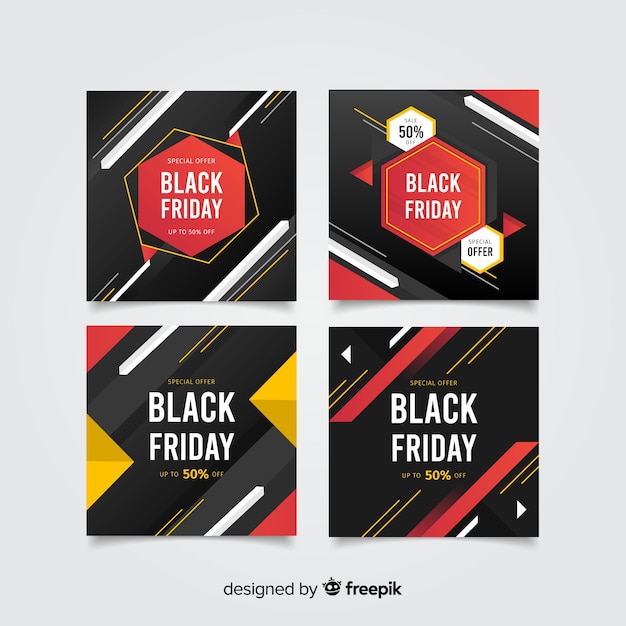 Free Vector black friday instagram post collection