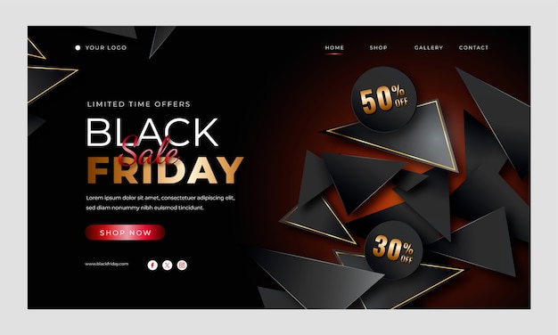 Free Vector black friday landing page