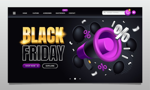 Free Vector black friday landing page