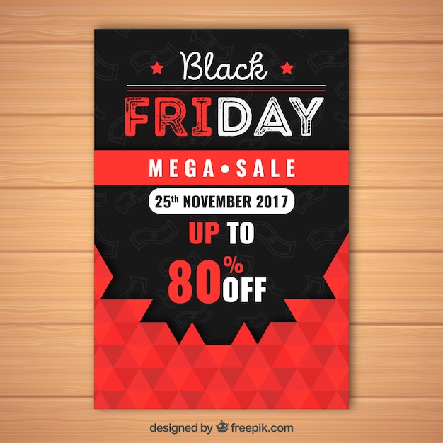 Free vector black friday mega sales flyer