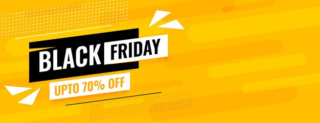 Black friday modern sale banner in yellow color