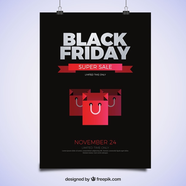 Free Vector black friday offers poster