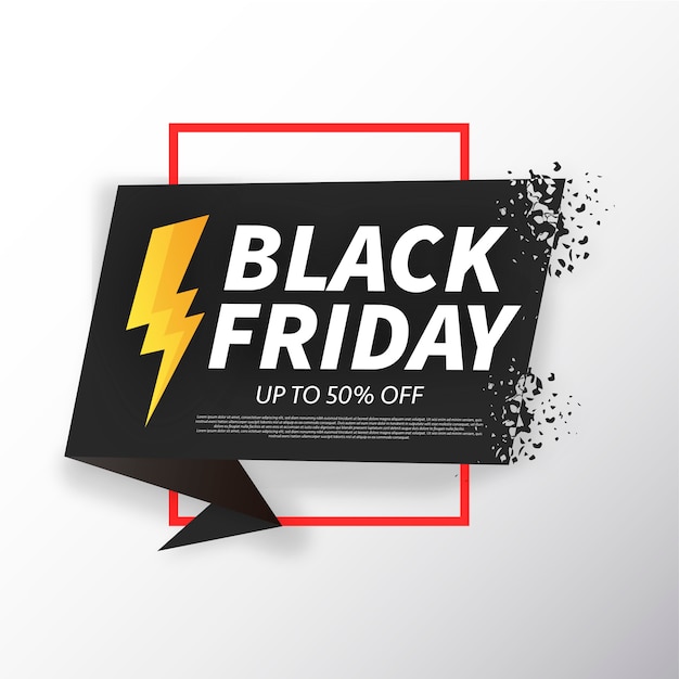 Free Vector black friday origami broken banner