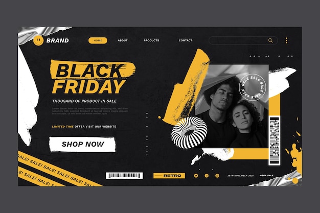 Black friday paper style landing page