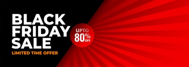 Black friday red and black abstract banner 