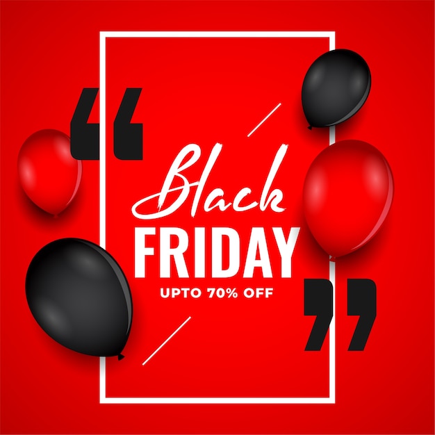 Black friday red sale background with balloons