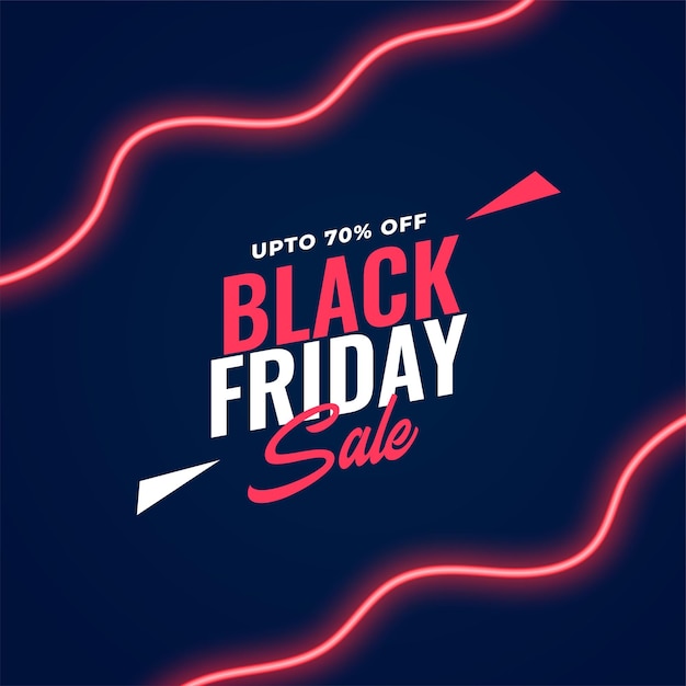 Free Vector black friday sale ad template with neon curvy lines