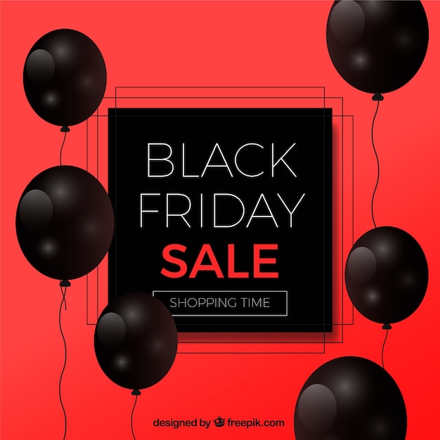 Black friday sale background with balloons