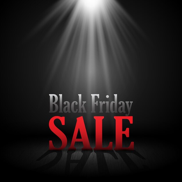 Black Friday sale background with letters under a spotlight