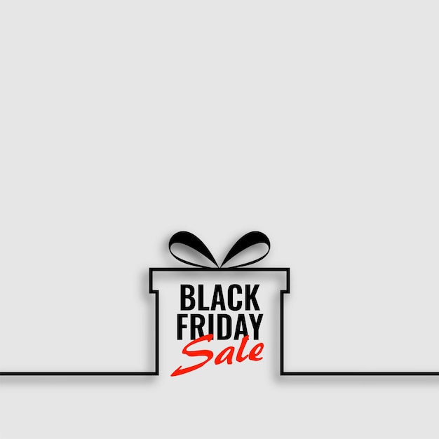 Black friday sale background with line gift box