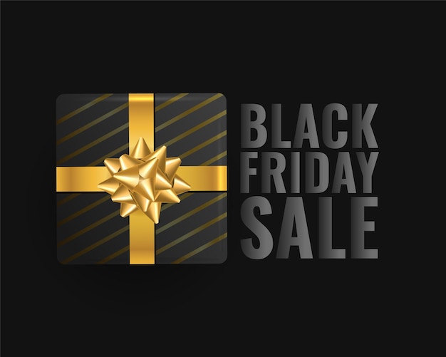 Free Vector black friday sale background with realistic gift box