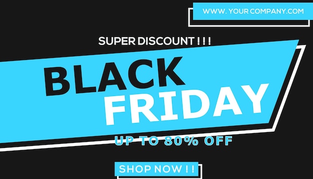 Black friday sale banner on Blue and black background