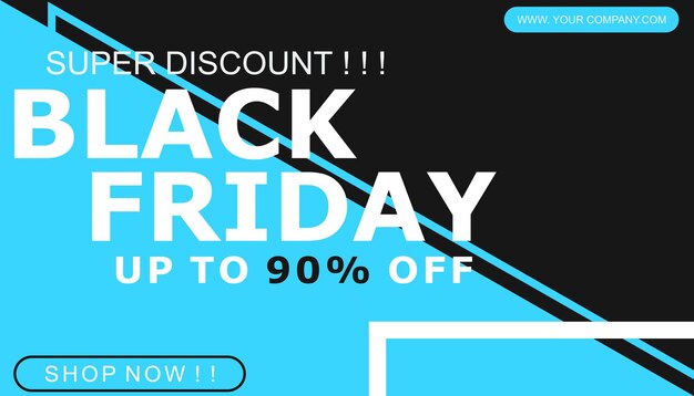 Black friday sale banner on Blue and black background