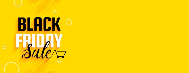 Free vector black friday sale banner in bright yellow color