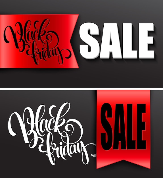 Black friday sale banner set