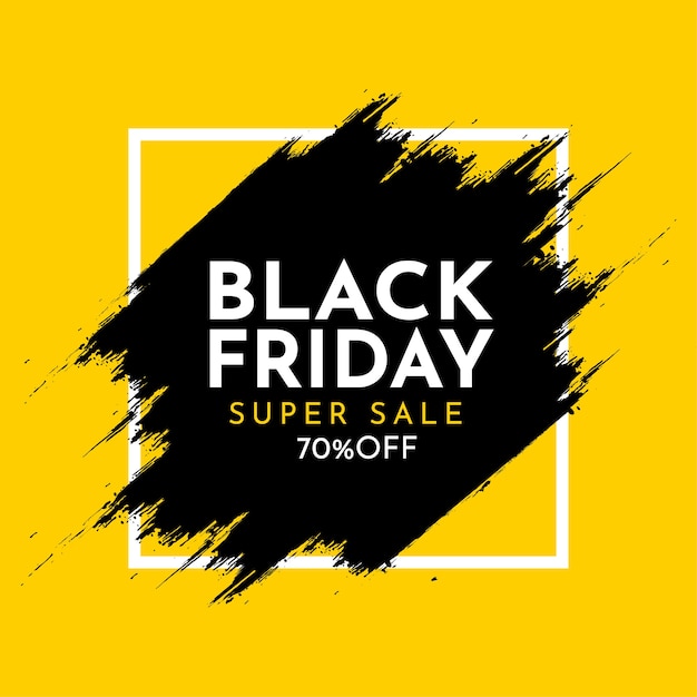 Black Friday Sale banner with Abstract Brush Stroke