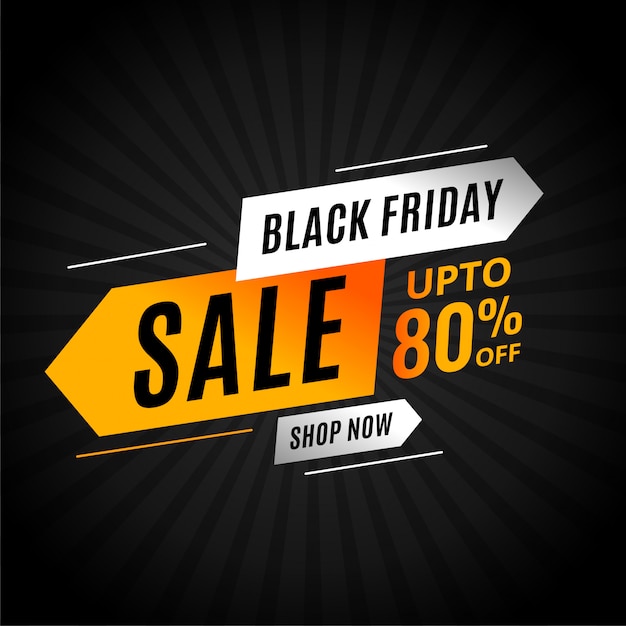 Black friday sale banner with arrow style modern 