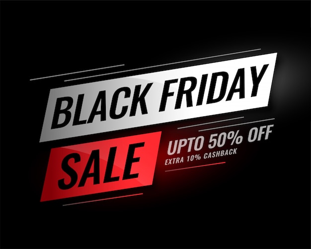 Black friday sale banner with discount details