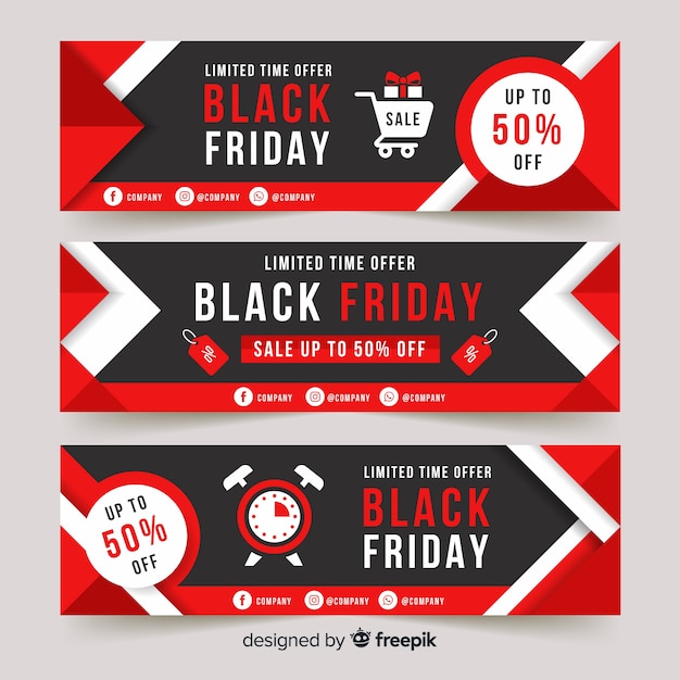 Free Vector black friday sale banners