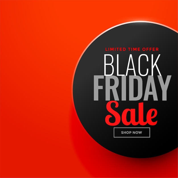 Black friday sale circle on red background