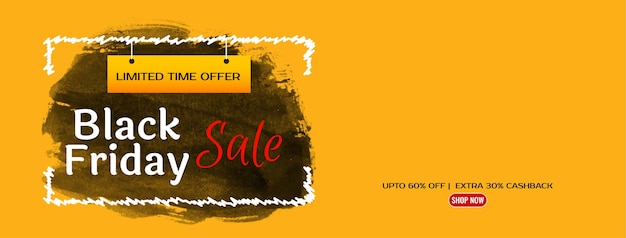 Free Vector black friday sale flat design yellow banner 