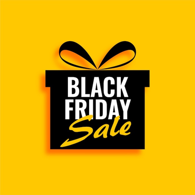 Free Vector black friday sale gift on yellow background