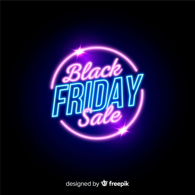 Black friday sale neon background