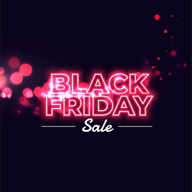 Black friday sale neon glowing 