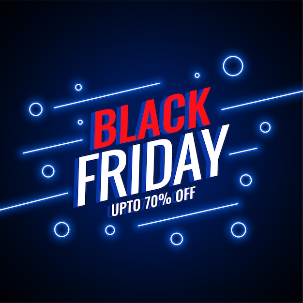 Black friday sale neon style background 