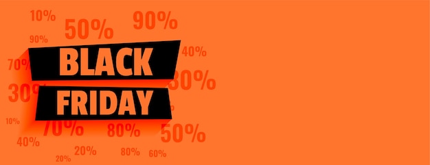 Free vector black friday sale orange banner with discount offers