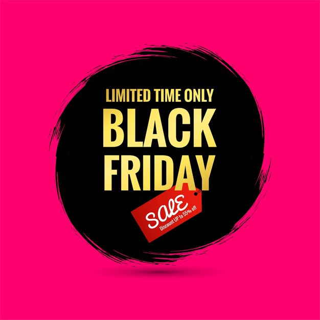 Black Friday Sale Poster on a hand drawn splash brush