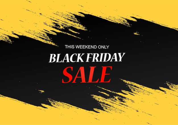 Black friday sale poster with brush design