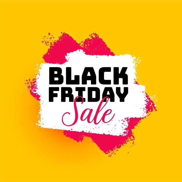 Black friday sale poster with watercolor paint brush stroke