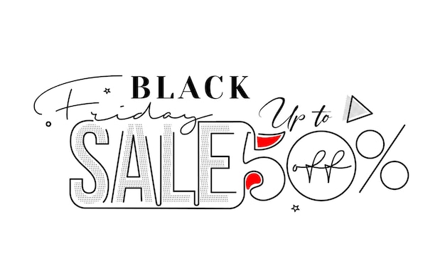 Black Friday Sale Promotion Poster or banner Design, Special offer 50% sale, Promotion and shopping vector template.