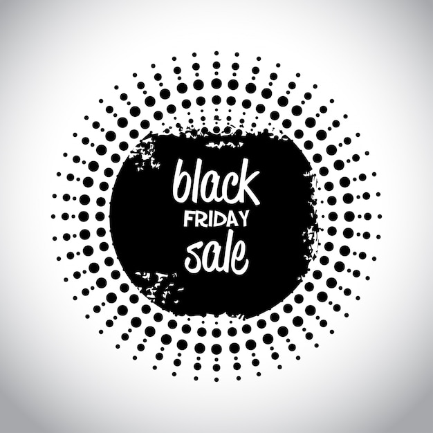 Black Friday Sale. Simple Typography in an Black Abstract Shape on White Background