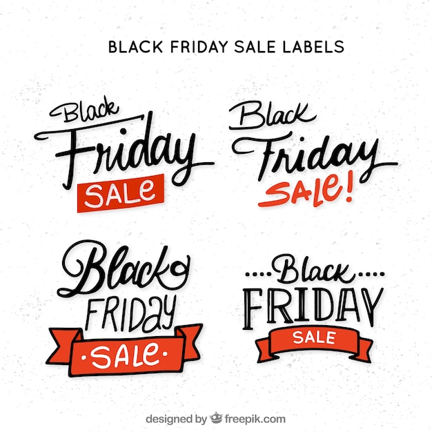 Free Vector black friday sale stickers pack