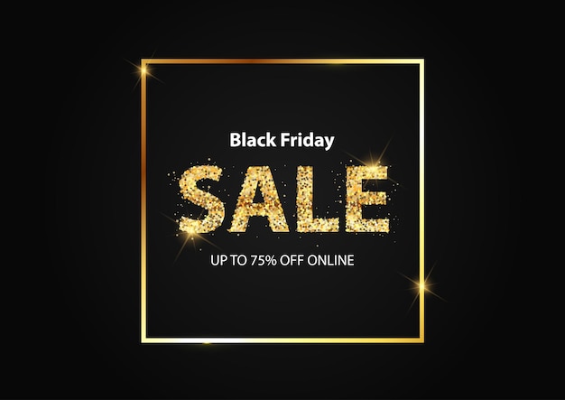 Black Friday sale with glittery gold design