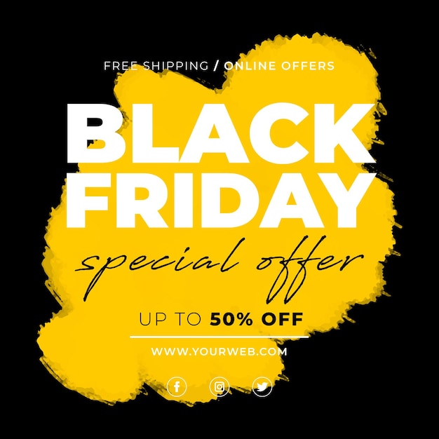 Black Friday Sale with yellow stain